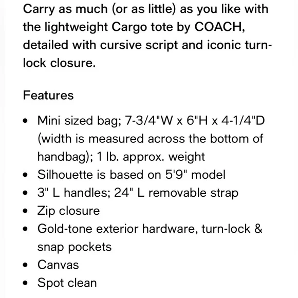 Coach Cargo Cherry Print Canvas Tote Bag NWT - Picture 7 of 13